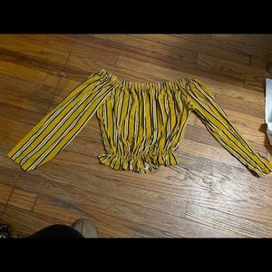 Off the shoulder long sleeve top